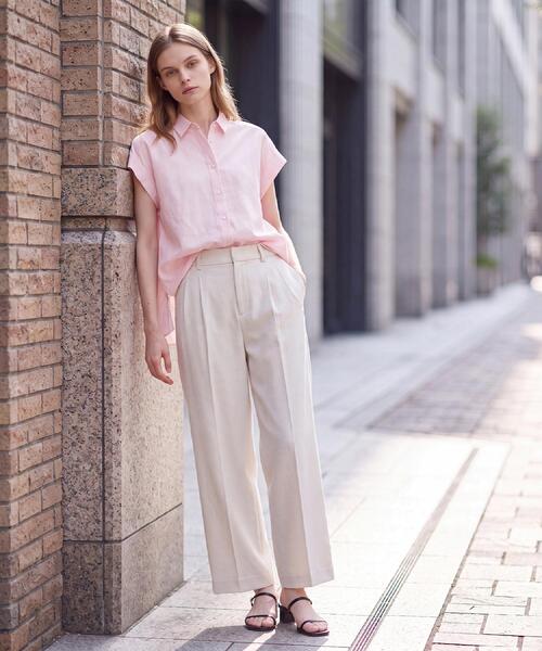 DRESSTERIOR(ドレステリア)の「【毎年人気/ウォッシャブル】バックフレアオックスシャツ(シャツ/ブラウス・レディース・オフホワイト/サックスブルー/ピンク・34/36/38)」の6枚目の写真