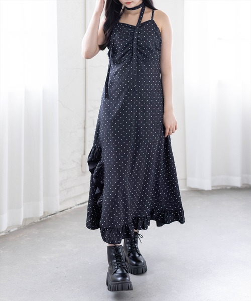 clear（クリア）の「チョーカー付きアシンメトリードットキャミワンピース[大人 フェミニン 上品]≪新作≫（ワンピース・レディース・ブラック系その他/ホワイト系その他・F/PF）」の13枚目の写真