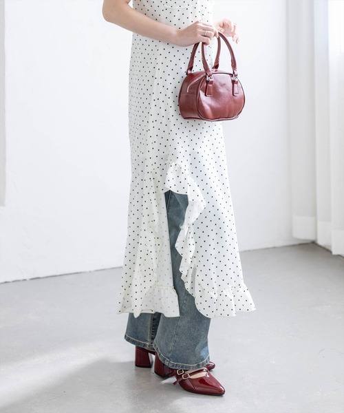 clear（クリア）の「チョーカー付きアシンメトリードットキャミワンピース[大人 フェミニン 上品]≪新作≫（ワンピース・レディース・ブラック系その他/ホワイト系その他・F/PF）」の8枚目の写真