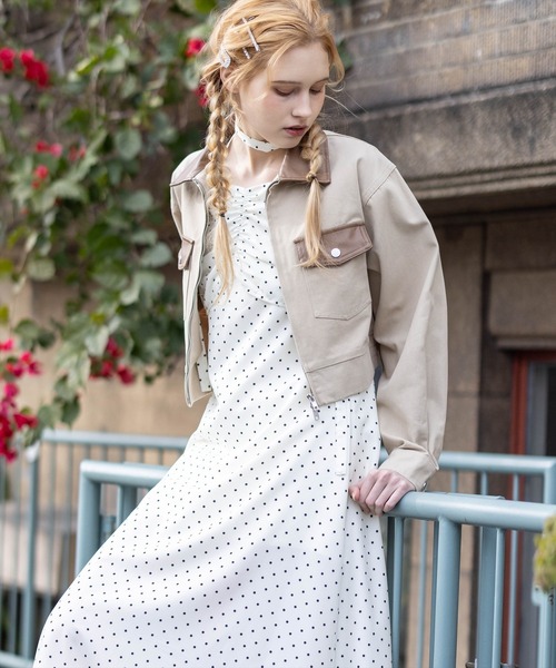 clear（クリア）の「チョーカー付きアシンメトリードットキャミワンピース[大人 フェミニン 上品]≪新作≫（ワンピース・レディース・ブラック系その他/ホワイト系その他・F/PF）」の9枚目の写真