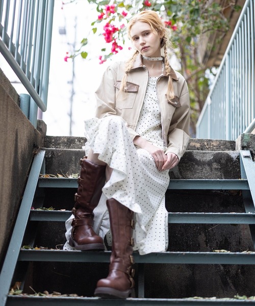 clear（クリア）の「チョーカー付きアシンメトリードットキャミワンピース[大人 フェミニン 上品]≪新作≫（ワンピース・レディース・ブラック系その他/ホワイト系その他・F/PF）」の10枚目の写真