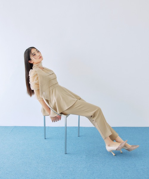 darial(ダリアル)の「【darial】ribon organdy set up 入園式 入学式 卒園式 卒業式 お呼ばれ 結婚式 二次会 成人式 同窓会 セレモニードレス パーティドレス オケージョンドレス(セットアップ・レディース・ベージュ/ブラック/ミント・M/S)」の11枚目の写真