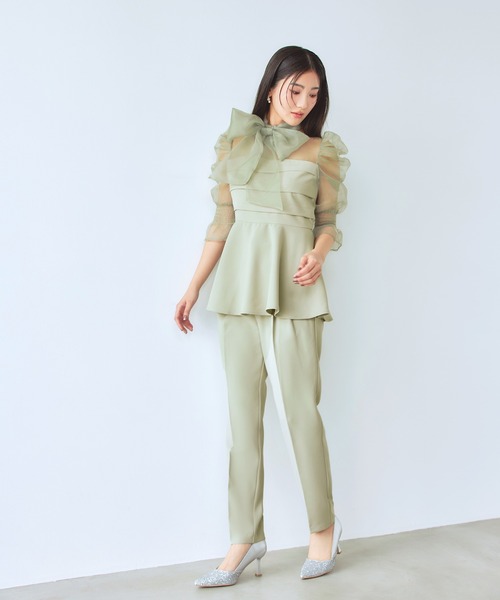 darial(ダリアル)の「【darial】ribon organdy set up 入園式 入学式 卒園式 卒業式 お呼ばれ 結婚式 二次会 成人式 同窓会 セレモニードレス パーティドレス オケージョンドレス(セットアップ・レディース・ベージュ/ブラック/ミント・M/S)」の20枚目の写真