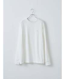 1PIU1UGUALE3  RELAX （ウノピゥウノウグァーレトレ リラックス）の「【1PIU1UGUALE3】グロッシー刺繍ネックロゴロングTシャツ（Tシャツ/カットソー）」