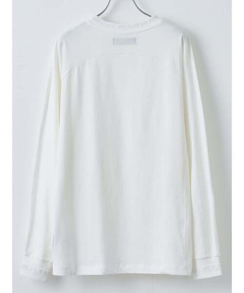 1PIU1UGUALE3  RELAX （ウノピゥウノウグァーレトレ リラックス）の「【1PIU1UGUALE3】グロッシー刺繍ネックロゴロングTシャツ（Tシャツ/カットソー・メンズ・ブラック/ホワイト・2/4/3）」の4枚目の写真
