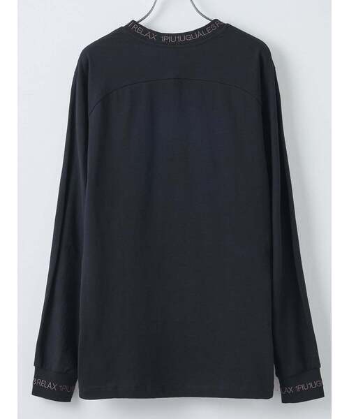 1PIU1UGUALE3  RELAX （ウノピゥウノウグァーレトレ リラックス）の「【1PIU1UGUALE3】グロッシー刺繍ネックロゴロングTシャツ（Tシャツ/カットソー・メンズ・ブラック/ホワイト・2/4/3）」の5枚目の写真