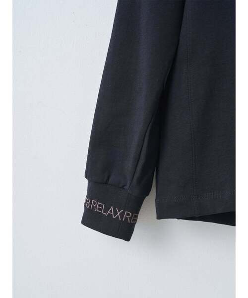 1PIU1UGUALE3  RELAX （ウノピゥウノウグァーレトレ リラックス）の「【1PIU1UGUALE3】グロッシー刺繍ネックロゴロングTシャツ（Tシャツ/カットソー・メンズ・ブラック/ホワイト・2/4/3）」の7枚目の写真