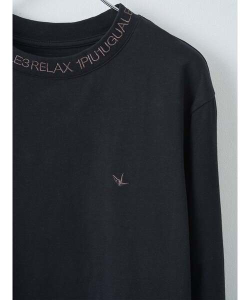 1PIU1UGUALE3  RELAX （ウノピゥウノウグァーレトレ リラックス）の「【1PIU1UGUALE3】グロッシー刺繍ネックロゴロングTシャツ（Tシャツ/カットソー・メンズ・ブラック/ホワイト・2/4/3）」の8枚目の写真