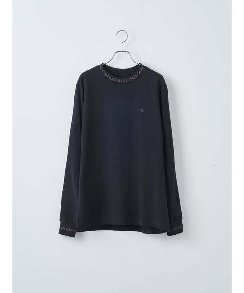 1PIU1UGUALE3  RELAX （ウノピゥウノウグァーレトレ リラックス）の「【1PIU1UGUALE3】グロッシー刺繍ネックロゴロングTシャツ（Tシャツ/カットソー・メンズ・ブラック/ホワイト・2/4/3）」の3枚目の写真
