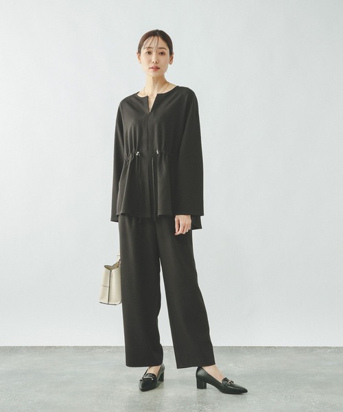 GLOBAL WORK（グローバルワーク）の「ジョーゼットカーディガン＊パンツセット/636248（その他パンツ・レディース・ブラック/ネイビー・LARGE/MEDIUM）」の3枚目の写真
