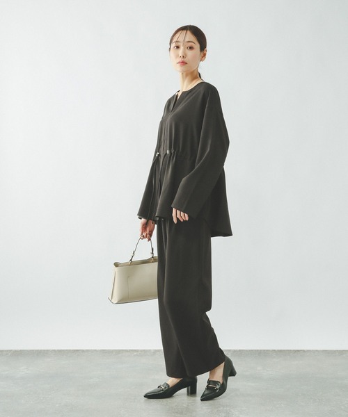 GLOBAL WORK（グローバルワーク）の「ジョーゼットカーディガン＊パンツセット/636248（その他パンツ・レディース・ブラック/ネイビー・LARGE/MEDIUM）」の4枚目の写真