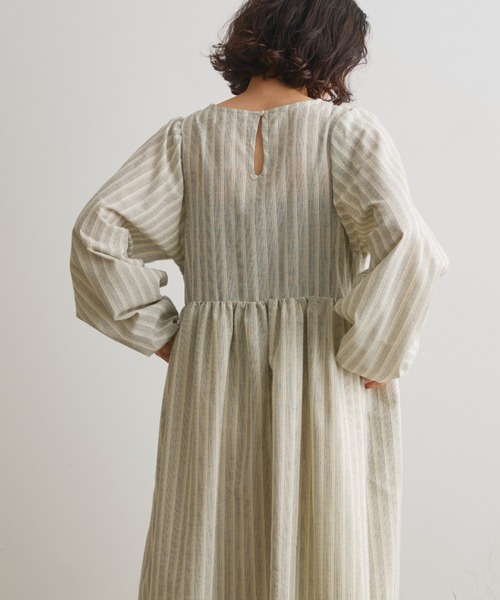 Crisp（クリスプ）の「フラワーレースストライプワンピース（ワンピース・レディース・ブラック/アイボリー・FREE）」の9枚目の写真