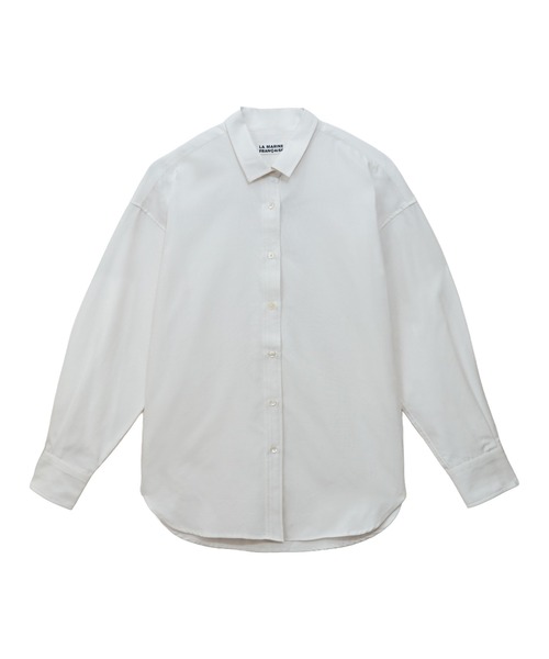 LA MARINE FRANCAISE(マリン フランセーズ)の「オックス定番シャツ(シャツ/ブラウス・レディース・ホワイト/ネイビー/サックスブルー・1)」の1枚目の写真