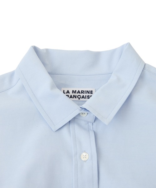 LA MARINE FRANCAISE(マリン フランセーズ)の「オックス定番シャツ(シャツ/ブラウス・レディース・ホワイト/ネイビー/サックスブルー・1)」の4枚目の写真