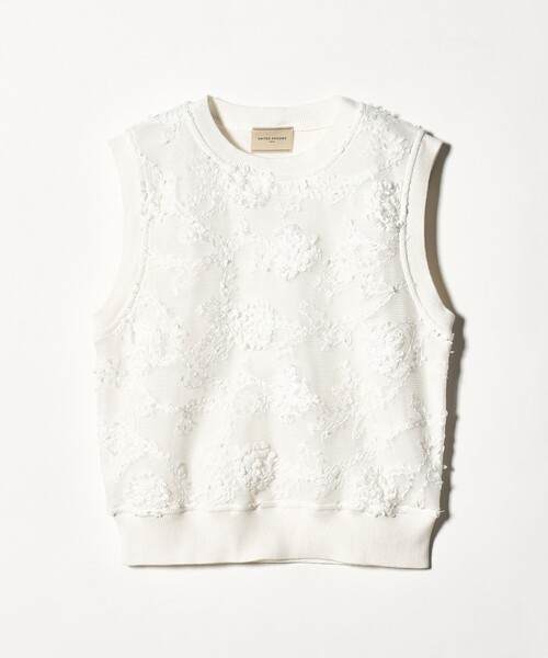 UNITED ARROWS（ユナイテッドアローズ）の「エンブロイダリーフラワー メッシュ ベスト（ニット/セーター・レディース・オフホワイト/ブラック・FREE）」の17枚目の写真