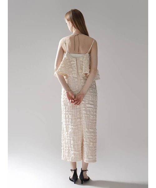 :ETHROF(イーサオブ)の「PEPLUM FRILL JACQUARD CAMISOLE DRESS(ワンピース・レディース・ブラック/ホワイト・MEDIUM)」の15枚目の写真