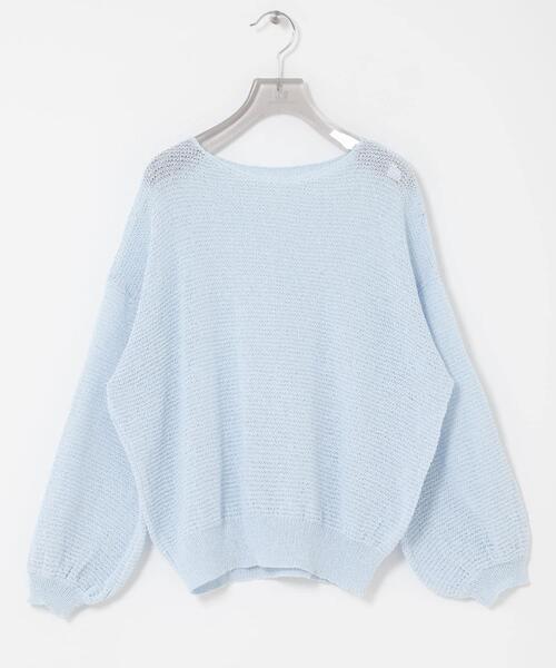 URBAN RESEARCH(アーバンリサーチ)の「ペーパーヤーンボートネックニット(ニット/セーター・レディース・チャコールグレー/ブルー系その他/ホワイト・FREE)」の18枚目の写真