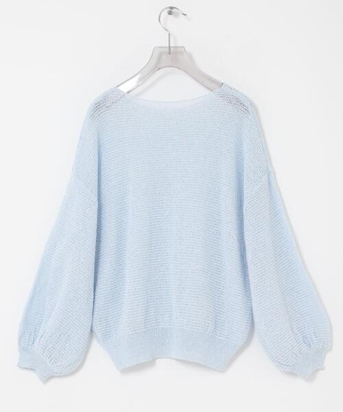 URBAN RESEARCH(アーバンリサーチ)の「ペーパーヤーンボートネックニット(ニット/セーター・レディース・チャコールグレー/ブルー系その他/ホワイト・FREE)」の15枚目の写真