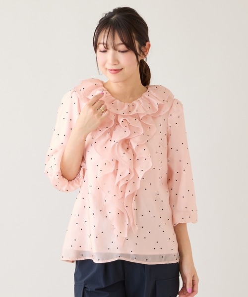Rose Tiara(ローズティアラ)の「ハートドットフリルブラウス(シャツ/ブラウス・レディース・オフホワイト/ブラック/ピンク・38/42/46)」の20枚目の写真