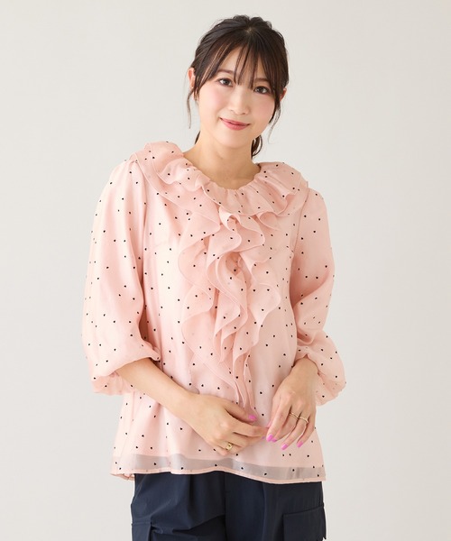 Rose Tiara(ローズティアラ)の「ハートドットフリルブラウス(シャツ/ブラウス・レディース・オフホワイト/ブラック/ピンク・38/42/46)」の21枚目の写真