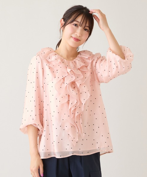 Rose Tiara(ローズティアラ)の「ハートドットフリルブラウス(シャツ/ブラウス・レディース・オフホワイト/ブラック/ピンク・38/42/46)」の22枚目の写真