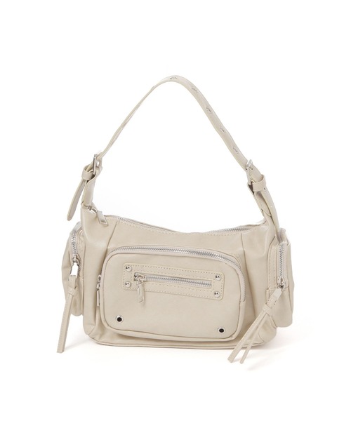 3.3 Field Trip （3.3フィールドトリップ）の「3.3 Field Trip／ポケットデザインショルダーバッグ（ショルダーバッグ・レディース・ブラック/アイボリー・FREE）」の7枚目の写真