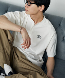 UMBRO × PUBLUX/アンブロ ＜吸水速乾＞別注　プレーティング天竺ヘンリーネックTシャツ　限定展開