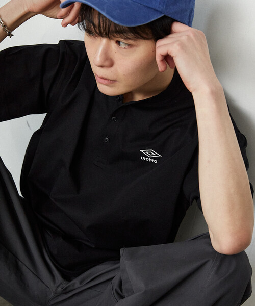 UMBRO(アンブロ)の「UMBRO × PUBLUX/アンブロ <吸水速乾>別注 プレーティング天竺ヘンリーネックTシャツ 限定展開(Tシャツ/カットソー・メンズ・チャコールグレー/ブラック/ライトグレー/ホワイト・LARGE/MEDIUM)」の7枚目の写真