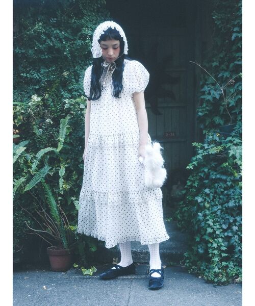 merry jenny(メリージェニー)の「petit ribbonシアーバレエシューズ(バレエシューズ・レディース・ブラック/アイボリー・LARGE/MEDIUM)」の5枚目の写真