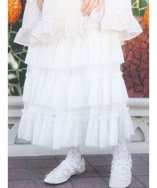 merry jenny(メリージェニー)の「petit ribbonシアーバレエシューズ(バレエシューズ・レディース・ブラック/アイボリー・LARGE/MEDIUM)」の6枚目の写真