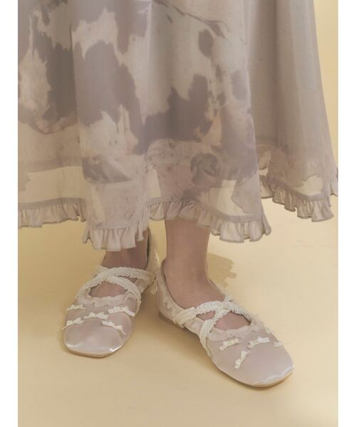 merry jenny(メリージェニー)の「petit ribbonシアーバレエシューズ(バレエシューズ・レディース・ブラック/アイボリー・LARGE/MEDIUM)」の9枚目の写真