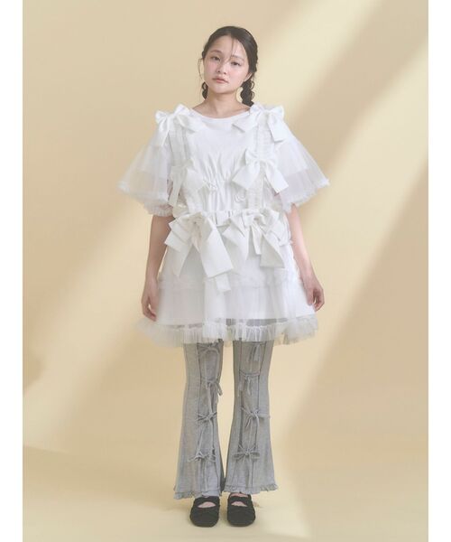 merry jenny(メリージェニー)の「petit ribbonシアーバレエシューズ(バレエシューズ・レディース・ブラック/アイボリー・LARGE/MEDIUM)」の13枚目の写真
