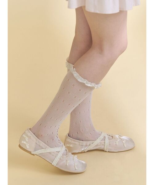 merry jenny(メリージェニー)の「petit ribbonシアーバレエシューズ(バレエシューズ・レディース・ブラック/アイボリー・LARGE/MEDIUM)」の14枚目の写真