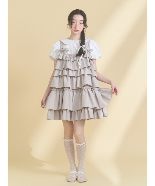 merry jenny(メリージェニー)の「petit ribbonシアーバレエシューズ(バレエシューズ・レディース・ブラック/アイボリー・LARGE/MEDIUM)」の7枚目の写真