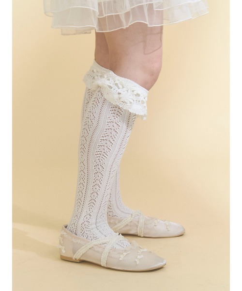 merry jenny(メリージェニー)の「petit ribbonシアーバレエシューズ(バレエシューズ・レディース・ブラック/アイボリー・LARGE/MEDIUM)」の3枚目の写真