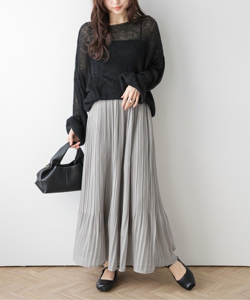 SUGAR BISKET（シュガービスケット）の「フレアプリーツスカート（スカート・レディース・ライトグレー/ホワイト/ブラック/モカ・フリー）」の3枚目の写真