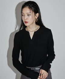 ソフトブラッシュドヘンリーロングスリーブティー / Soft Brushed Henley Long Sleeve TEE