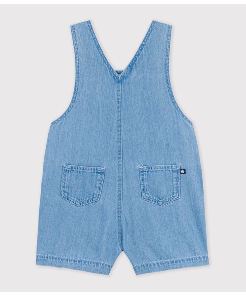 PETIT BATEAU（プチバトー）の「デニムショートサロペット（サロペット/オーバーオール・キッズ・ブルー・18MONTH/12MONTH/24MONTH/36MONTH）」の3枚目の写真