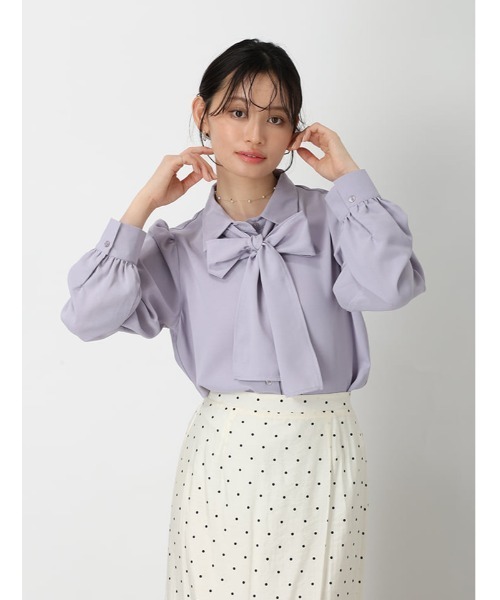 fifth(フィフス)の「取り外し可能リボンタイ付き長袖ブラウス(シャツ/ブラウス・レディース・パープル/ホワイト/グレイッシュベージュ・M)」の21枚目の写真