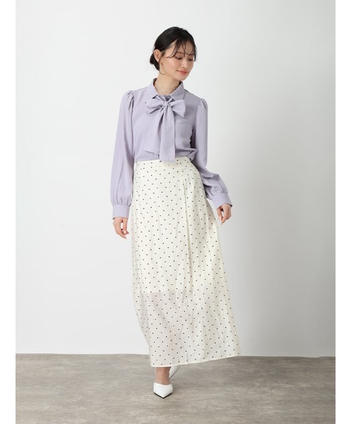 fifth(フィフス)の「取り外し可能リボンタイ付き長袖ブラウス(シャツ/ブラウス・レディース・パープル/ホワイト/グレイッシュベージュ・M)」の22枚目の写真
