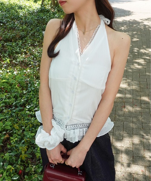 unnu（ユヌ）の「ホルターネック ペプラムブラウス（シャツ/ブラウス・レディース・ホワイト・F）」の3枚目の写真