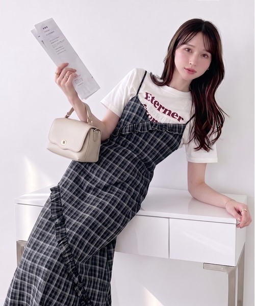 Ada.(エイダ)の「オールシーズン対応/チェック柄 アシメフリル ロング キャミワンピース(ワンピース・レディース・ブラック/ブラウン系その他/ライトブルー・S/M)」の21枚目の写真