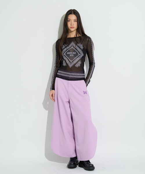 anna sui nyc(アナ スイ エヌ ワイ シー)の「ANNA SUI NYC / アナスイエヌワイシー レースプリントシアトップ(Tシャツ/カットソー・レディース・ブラック/パープル/ベージュ・FREE)」の4枚目の写真