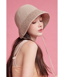 WHITE SANDS（ホワイトサンズ）の「紙糸テクスチャード ストリング付きボンネットハット（ハット）」