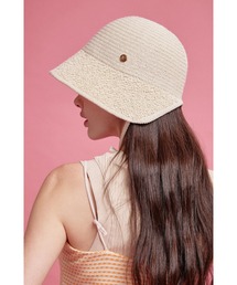 WHITE SANDS（ホワイトサンズ）の「紙糸テクスチャード ストリング付きボンネットハット（ハット）」