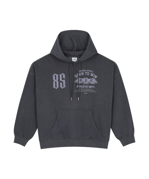 BORN TO WIN（ボーントゥウィン）の「85 PIGMENT SEMI OVER FIT HOODIE [CHARCOAL]（パーカー・メンズ・その他・1/2/3）」の2枚目の写真