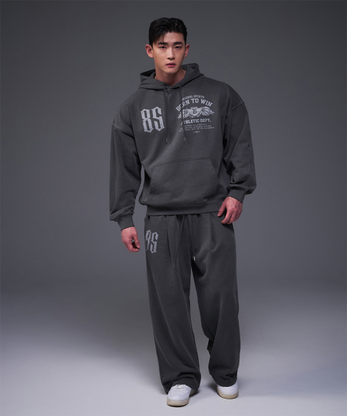 BORN TO WIN（ボーントゥウィン）の「85 PIGMENT SEMI OVER FIT HOODIE [CHARCOAL]（パーカー・メンズ・その他・1/2/3）」の3枚目の写真