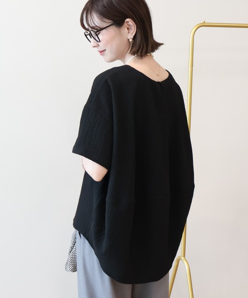 AMERICAN HOLIC（アメリカンホリック）の「【UVカット】サッカーコクーンブラウス（シャツ/ブラウス・レディース・オフホワイト/サックスブルー/ブラック・L/M）」の3枚目の写真