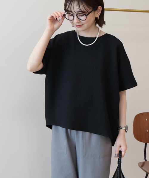 AMERICAN HOLIC（アメリカンホリック）の「【UVカット】サッカーコクーンブラウス（シャツ/ブラウス・レディース・オフホワイト/サックスブルー/ブラック・L/M）」の20枚目の写真