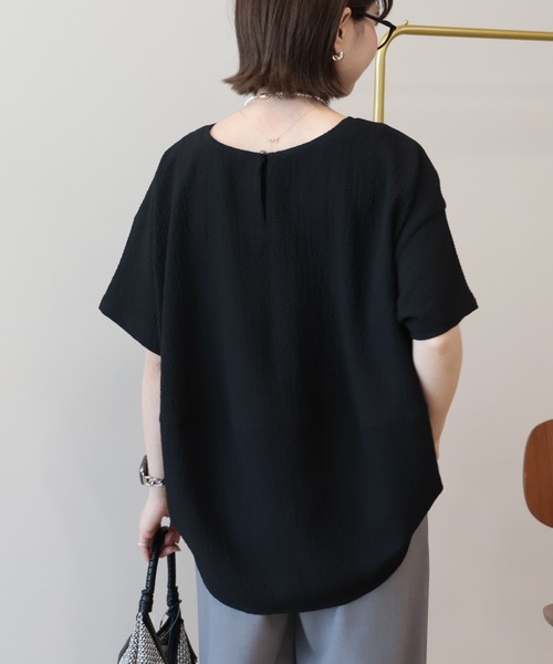 AMERICAN HOLIC（アメリカンホリック）の「【UVカット】サッカーコクーンブラウス（シャツ/ブラウス・レディース・オフホワイト/サックスブルー/ブラック・L/M）」の21枚目の写真